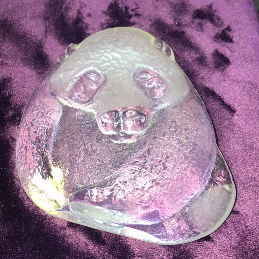 Mats Jonasson Royal Krona Sweden Lead Crystal Panda Bear Sculpture Paperweight - Picture 8 of 8